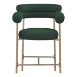 Blake Boucle Fabric Upholstered Counter Stool in Green