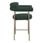 Blake Boucle Fabric Upholstered Counter Stool in Green