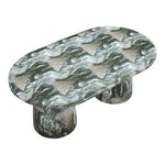 Cosenza 78" Marble Finish Concrete Indoor / Outdoor Dining Table (3 Boxes) in Green