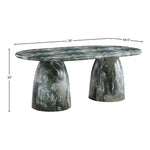 Cosenza 78" Marble Finish Concrete Indoor / Outdoor Dining Table (3 Boxes) in Green