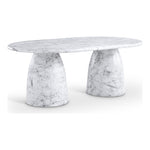 Cosenza 78" Marble Finish Concrete Indoor / Outdoor Dining Table (3 Boxes) in White
