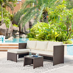 Menton 3-Piece Sectional Set in Brown and Cream