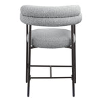 Blake Boucle Fabric Upholstered Counter Stool in Grey
