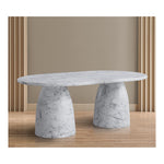 Cosenza 78" Marble Finish Concrete Indoor / Outdoor Dining Table (3 Boxes) in White