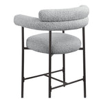 Blake Boucle Fabric Upholstered Counter Stool in Grey