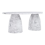 Cosenza 78" Marble Finish Concrete Indoor / Outdoor Dining Table (3 Boxes) in White
