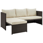 Menton 3-Piece Sectional Set in Brown and Cream