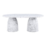 Cosenza 78" Marble Finish Concrete Indoor / Outdoor Dining Table (3 Boxes) in White