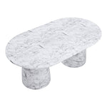 Cosenza 78" Marble Finish Concrete Indoor / Outdoor Dining Table (3 Boxes) in White