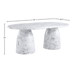Cosenza 78" Marble Finish Concrete Indoor / Outdoor Dining Table (3 Boxes) in White