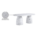 Cosenza 78" Marble Finish Concrete Indoor / Outdoor Dining Table (3 Boxes) in White