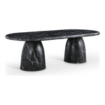 Cosenza 96" Marble Finish Concrete Indoor / Outdoor Dining Table (3 Boxes) in Black