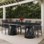 Cosenza 96" Marble Finish Concrete Indoor / Outdoor Dining Table (3 Boxes) in Black