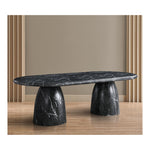 Cosenza 96" Marble Finish Concrete Indoor / Outdoor Dining Table (3 Boxes) in Black