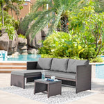 Menton 3-Piece Sectional Set in Brown and Gray