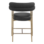 Blake Vegan Leather And Boucle Fabric Upholstered Counter Stool in Black
