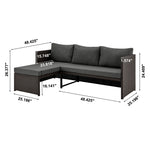 Menton 3-Piece Sectional Set in Brown and Gray
