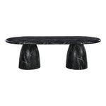 Cosenza 96" Marble Finish Concrete Indoor / Outdoor Dining Table (3 Boxes) in Black