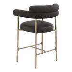 Blake Vegan Leather And Boucle Fabric Upholstered Counter Stool in Black