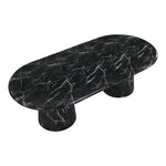 Cosenza 96" Marble Finish Concrete Indoor / Outdoor Dining Table (3 Boxes) in Black