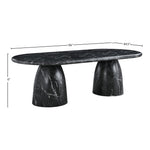 Cosenza 96" Marble Finish Concrete Indoor / Outdoor Dining Table (3 Boxes) in Black