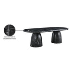 Cosenza 96" Marble Finish Concrete Indoor / Outdoor Dining Table (3 Boxes) in Black