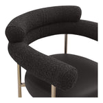 Blake Vegan Leather And Boucle Fabric Upholstered Counter Stool in Black