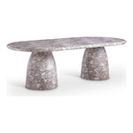 Cosenza 96" Marble Finish Concrete Indoor / Outdoor Dining Table (3 Boxes) in Brown