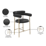Blake Vegan Leather And Boucle Fabric Upholstered Counter Stool in Black