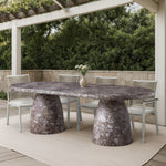 Cosenza 96" Marble Finish Concrete Indoor / Outdoor Dining Table (3 Boxes) in Brown