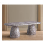 Cosenza 96" Marble Finish Concrete Indoor / Outdoor Dining Table (3 Boxes) in Brown