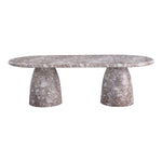 Cosenza 96" Marble Finish Concrete Indoor / Outdoor Dining Table (3 Boxes) in Brown