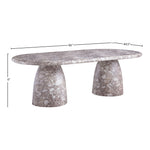 Cosenza 96" Marble Finish Concrete Indoor / Outdoor Dining Table (3 Boxes) in Brown