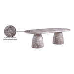 Cosenza 96" Marble Finish Concrete Indoor / Outdoor Dining Table (3 Boxes) in Brown