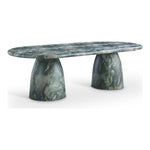 Cosenza 96" Marble Finish Concrete Indoor / Outdoor Dining Table (3 Boxes) in Green