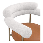 Blake Vegan Leather And Boucle Fabric Upholstered Counter Stool in Cognac