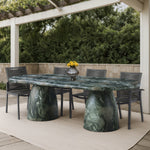 Cosenza 96" Marble Finish Concrete Indoor / Outdoor Dining Table (3 Boxes) in Green