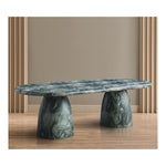 Cosenza 96" Marble Finish Concrete Indoor / Outdoor Dining Table (3 Boxes) in Green