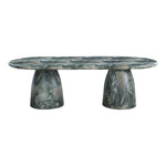 Cosenza 96" Marble Finish Concrete Indoor / Outdoor Dining Table (3 Boxes) in Green