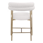 Blake Vegan Leather And Boucle Fabric Upholstered Counter Stool in Cream