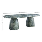 Cosenza 96" Marble Finish Concrete Indoor / Outdoor Dining Table (3 Boxes) in Green