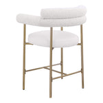 Blake Vegan Leather And Boucle Fabric Upholstered Counter Stool in Cream