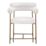 Blake Vegan Leather And Boucle Fabric Upholstered Counter Stool in Cream