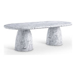 Cosenza 96" Marble Finish Concrete Indoor / Outdoor Dining Table (3 Boxes) in White