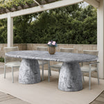 Cosenza 96" Marble Finish Concrete Indoor / Outdoor Dining Table (3 Boxes) in White