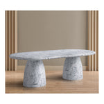 Cosenza 96" Marble Finish Concrete Indoor / Outdoor Dining Table (3 Boxes) in White