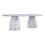 Cosenza 96" Marble Finish Concrete Indoor / Outdoor Dining Table (3 Boxes) in White