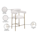 Blake Vegan Leather And Boucle Fabric Upholstered Counter Stool in Cream