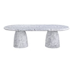 Cosenza 96" Marble Finish Concrete Indoor / Outdoor Dining Table (3 Boxes) in White