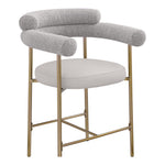 Blake Vegan Leather And Boucle Fabric Upholstered Counter Stool in Taupe